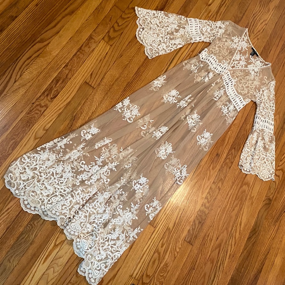 Forever21 Boho lace/sheer/embroidered coverup